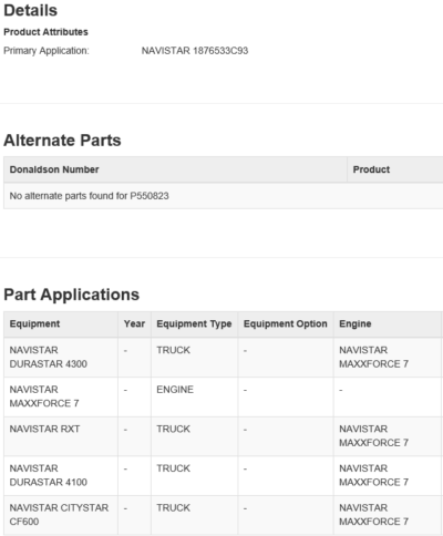 Navistar MaxxForce 7 Fuel Filter P550823 - Image 2