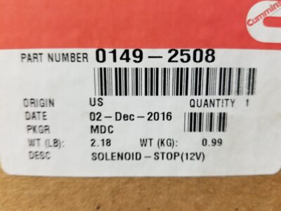 149-2508 - SOLENOID-STOP(12V)