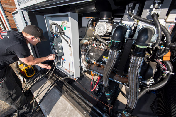 A MSHS Pacific Power group generator technician at work